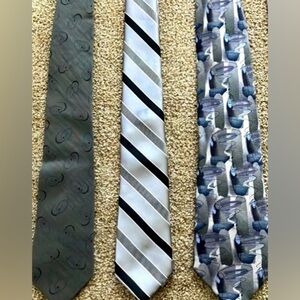 Bundle of 3 Men’s Gray With Print Neckties